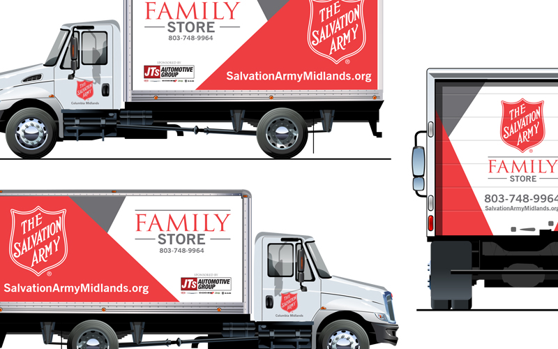 Salvation Army truck wrap design.
