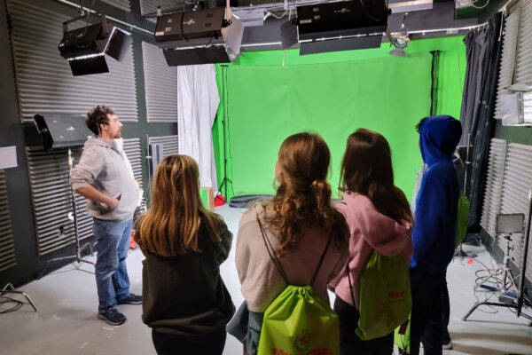 Youth Corps students learn about video production.